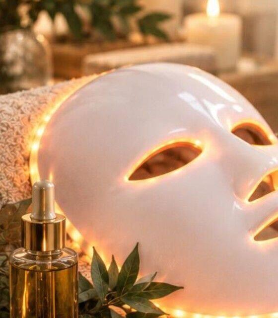 Máscara LED preparada para el ritual Kobido
